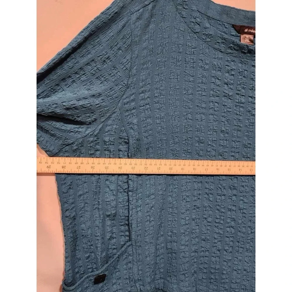 Ali Miles NWT Woman's 3xl Pockets‎ Tunic Blouse Turquoise